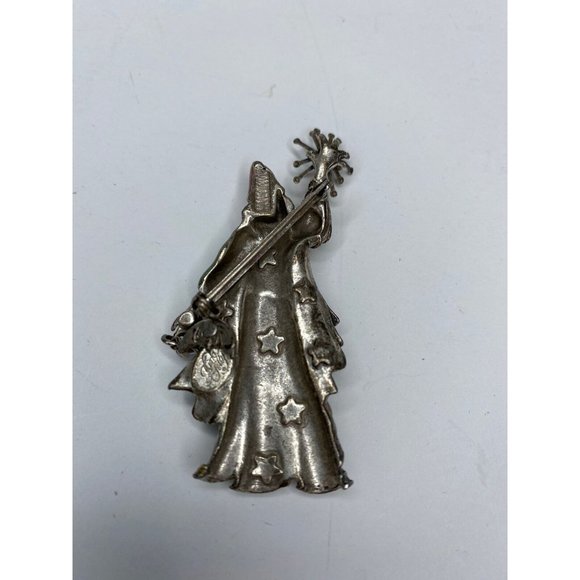 Kirk's Folly Merlin Pin Brooch Wizard Silver Tone Sorcerer Moon Stars Lizzard - Picture 6 of 8
